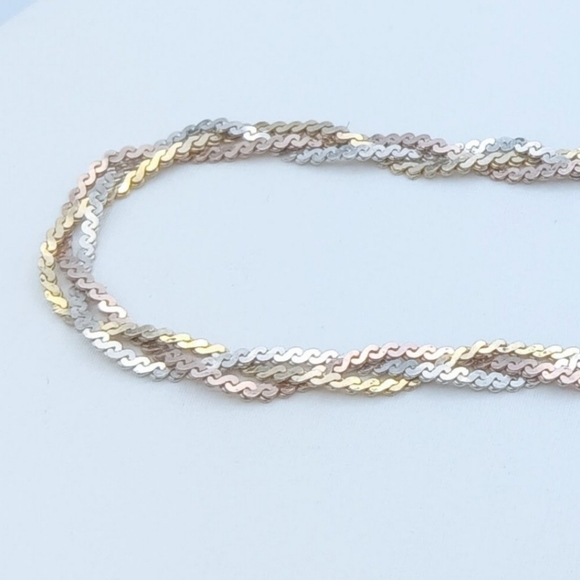 Beautiful Sterling Silver 925 woven tri-color bracelet. - Picture 6 of 10